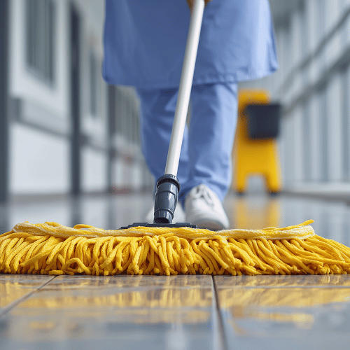Mycie podłogi mopem w szkole – regularne sprzątanie szkoły, Lublin